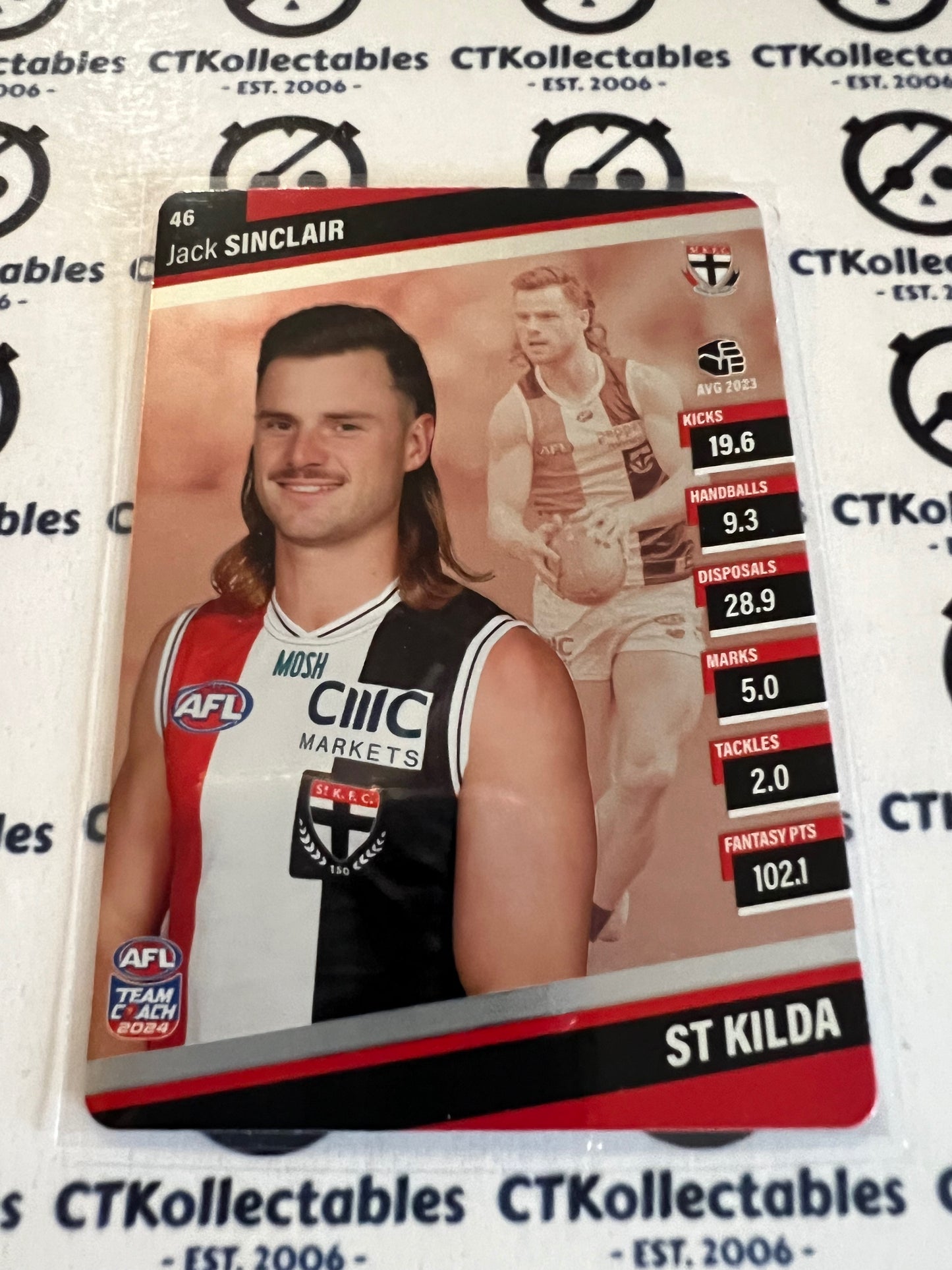 2024 AFL Teamcoach 46 Jack Sinclair St Kilda