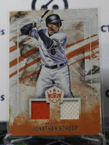 2019 PANINI  DIAMOND KINGS BASEBALL JONATHAN SCHOOP # DMS-SC  DUEL RELIC BALTIMORE ORIOLES