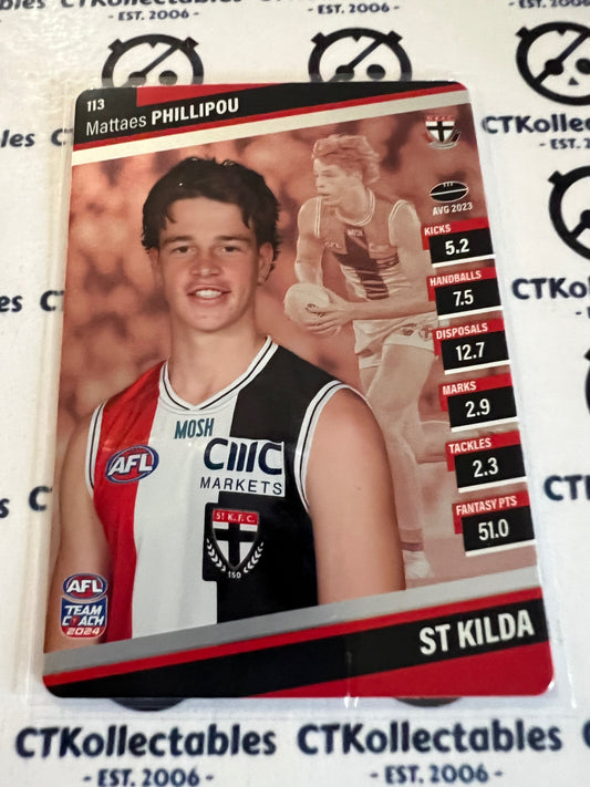 2024 AFL Teamcoach 113 Mattaes Phillipou  St Kilda