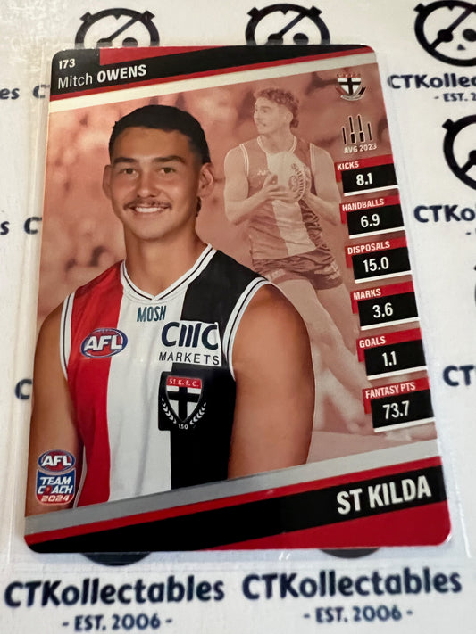 2024 AFL Teamcoach 173 Mitch Owens  St Kilda