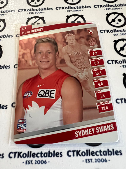 2024 AFL Teamcoach 174 Isaac Heeney  Swans