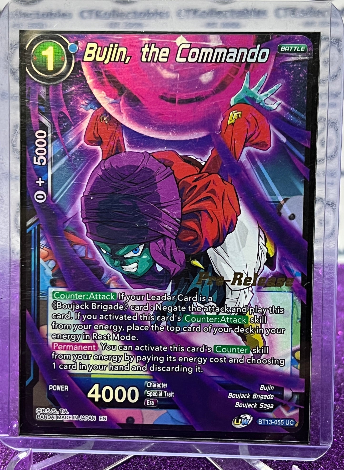 DRAGON BALL SUPER BUJIN, THE COMMANDO # BT13-055 UC PRE-RELEASE FOIL CARD