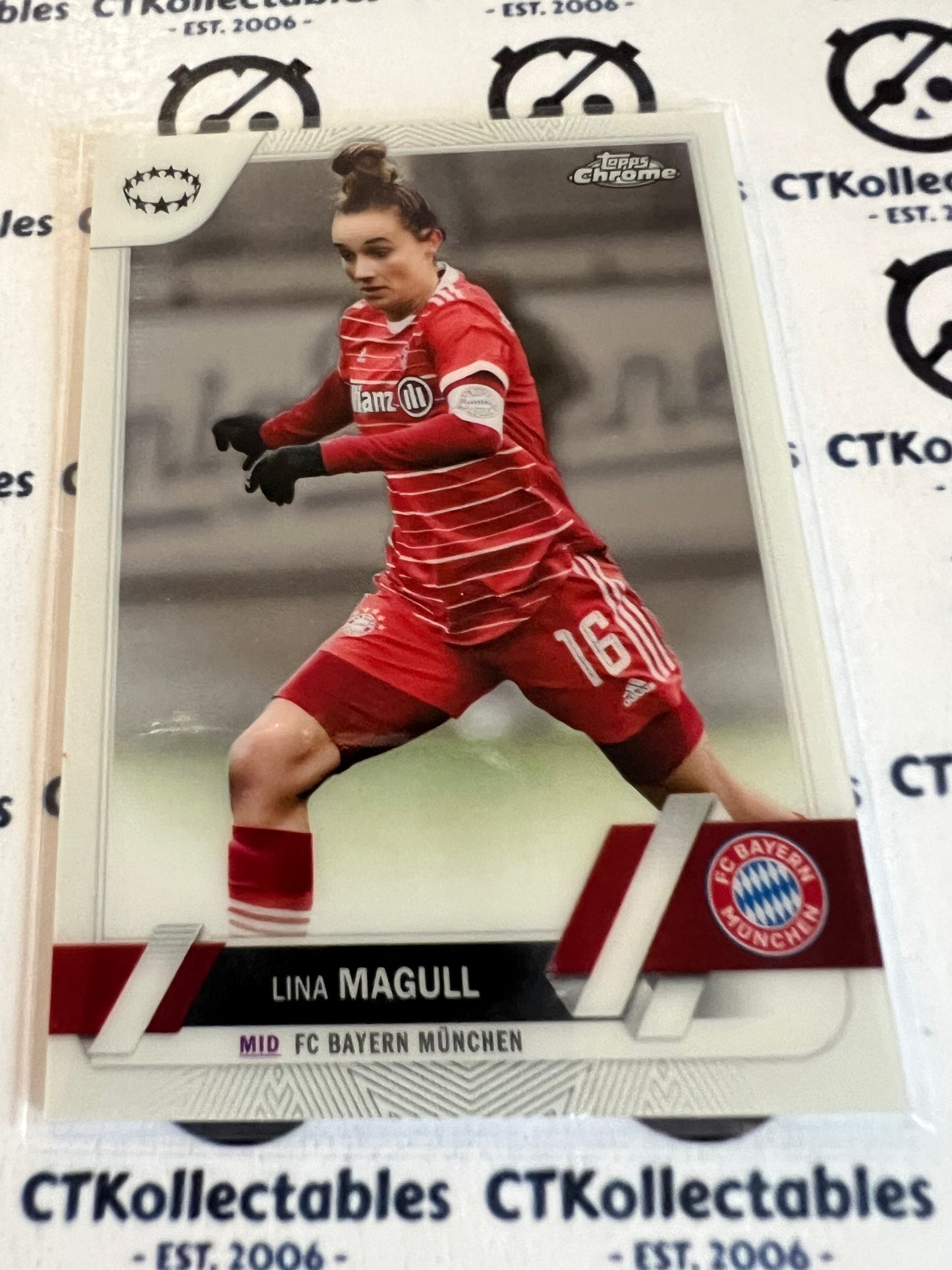 2022-23 Topps Chrome UEFA Women’s Soccer Base #90 Lina Magull FC Bayern Munchen