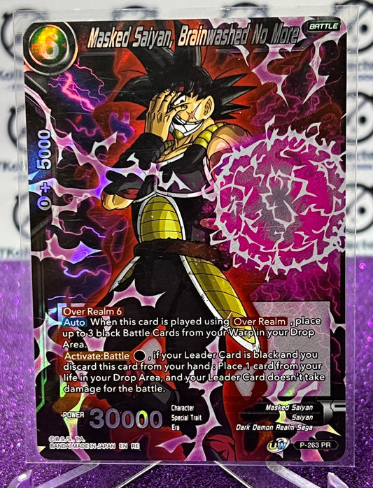 DRAGON BALL SUPER MASKED SAIYAN, BRAINWASHED NO MORE # P-263 PR FOIL CARD