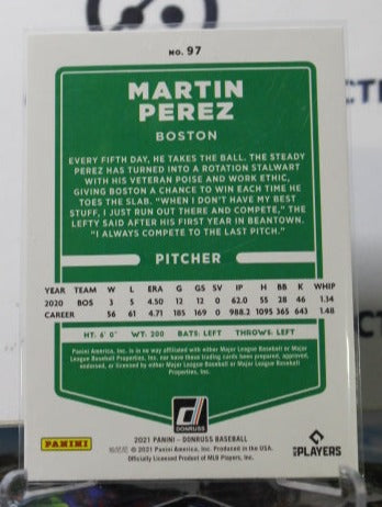 2021 PANINI DONRUSS MARTIN PEREZ # 97 LIBERTY BORDER  BOSTON RED SOX BASEBALL