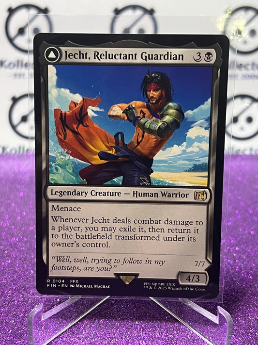 2025 MAGIC THE GATHERING FINAL FANTASY JECHT, RELUCTANT GUARDIAN # R 0104 RARE NON-FOIL LEGENDARY CREATURE FLIP CARD