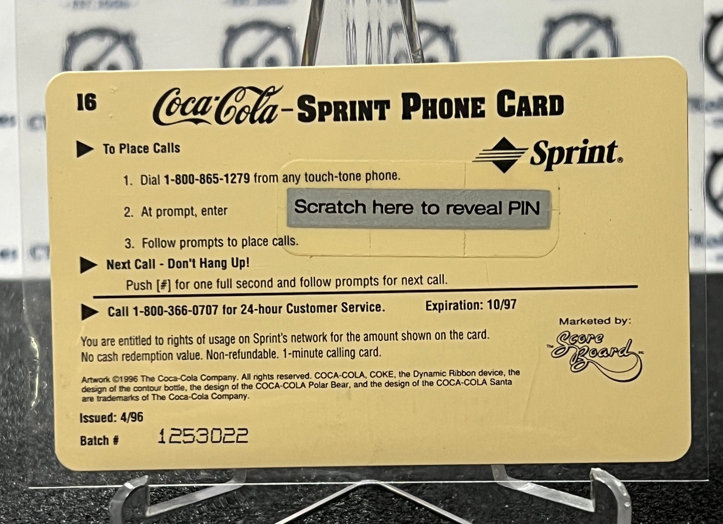 1996 COCA-COLA  $1 SPRINT PHONE CARD # 16 ALWAYS COLLECTABLE ISSUED 4/96 NM SANTA CLAUSE