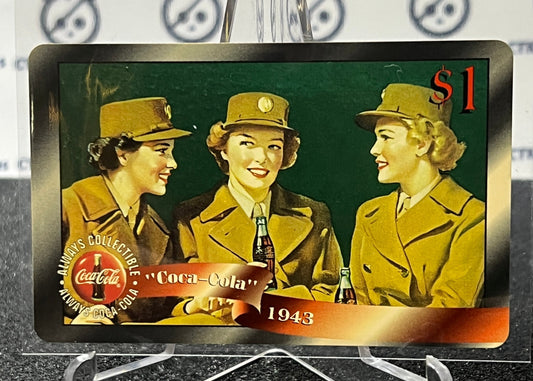 1996 COCA-COLA  $1 SPRINT PHONE CARD # 9 ALWAYS COLLECTABLE ISSUED 4/96 NM ARMED FORCES 1943 AD