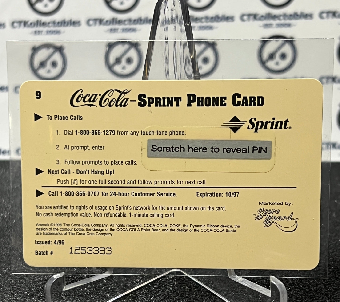 1996 COCA-COLA  $1 SPRINT PHONE CARD # 9 ALWAYS COLLECTABLE ISSUED 4/96 NM ARMED FORCES 1943 AD