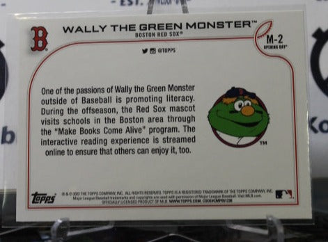 2022 TOPPS OPENING DAY WALLY THE GREEN MONSTER # M-2  BOSTON RED SOX BASEBALL