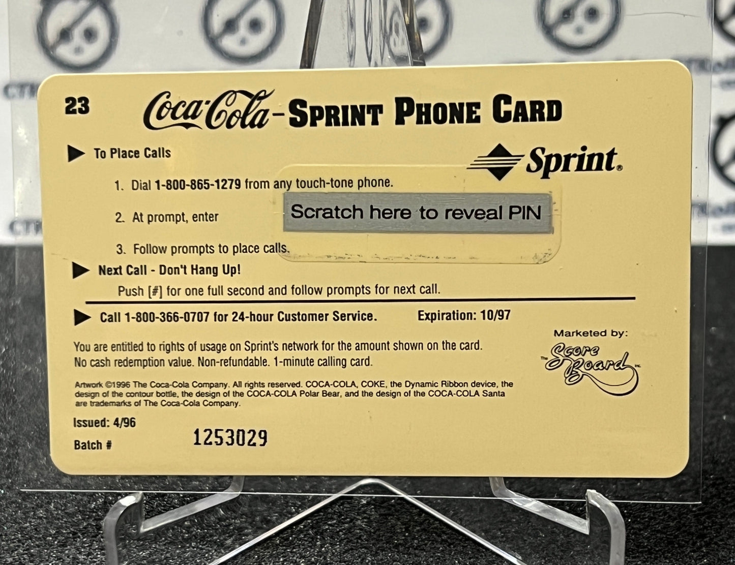 1996 COCA-COLA  $1 SPRINT PHONE CARD # 23 ALWAYS COLLECTABLE ISSUED 4/96 NM COKE AD 1952