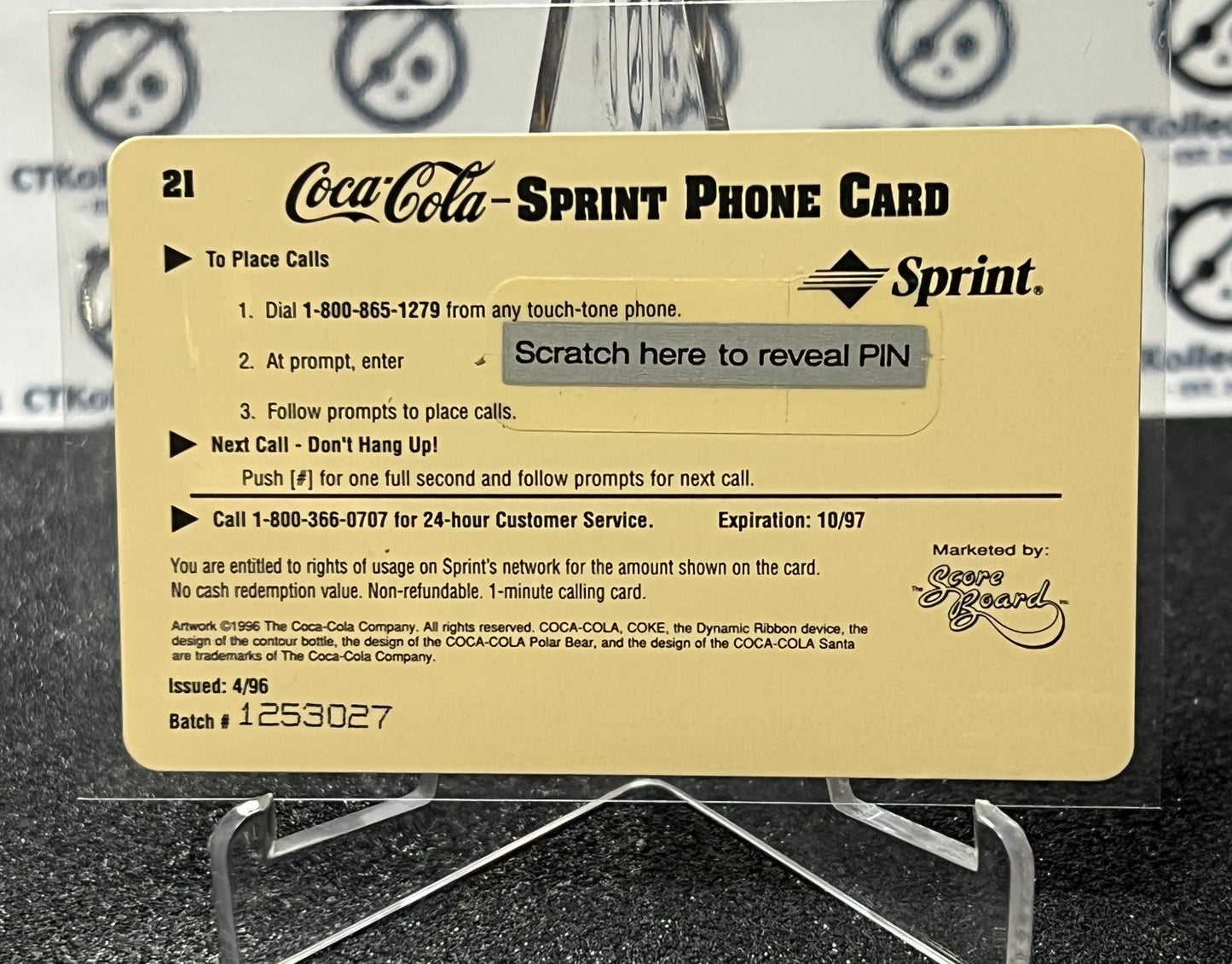 1996 COCA-COLA  $1 SPRINT PHONE CARD # 21 ALWAYS COLLECTABLE ISSUED 4/96 NM COKE AD 1951