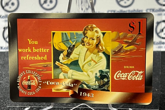 1996 COCA-COLA $1 SPRINT PHONE CARD # 6 ALWAYS COLLECTABLE ISSUED 4/96 NM COKE AD 1943