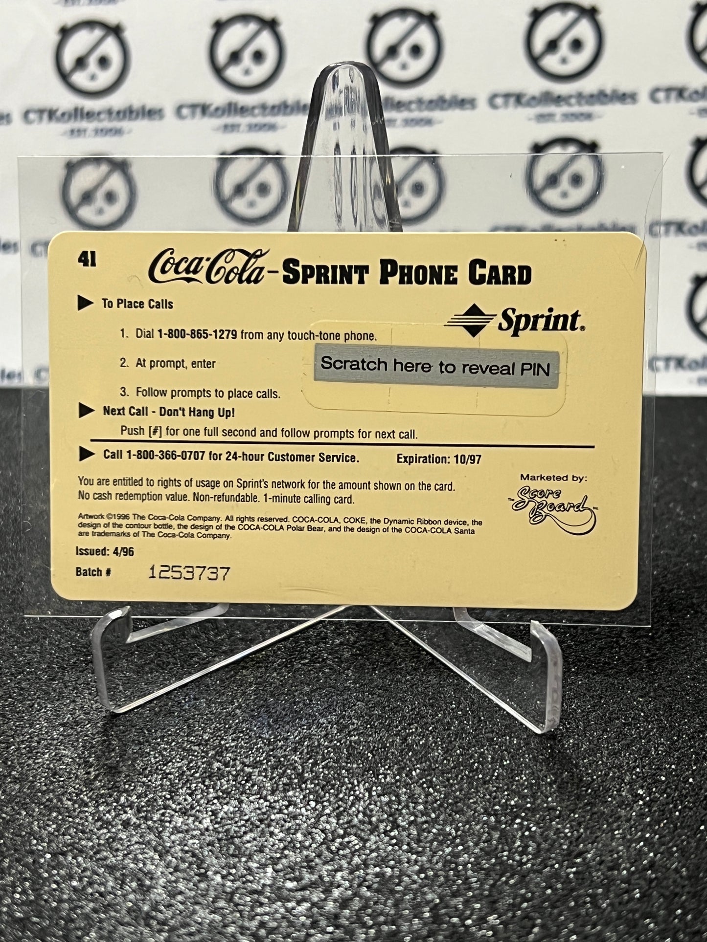 1996 COCA-COLA $1 SPRINT PHONE CARD # 41 ALWAYS COLLECTABLE ISSUED 4/96 NM COKE AD 1951