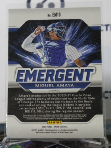 2021 PANINI PRIZM MIGUEL AMAYA  # EM10 EMERGENT  CHICAGO CUBS  BASEBALL