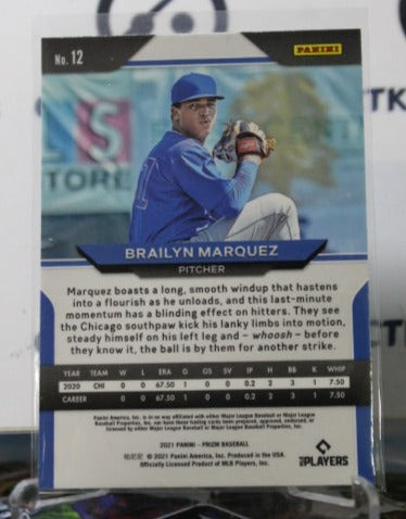 2021 PANINI PRIZM BRAILYN MARQUEZ # 12 ROOKIE  CHICAGO CUBS  BASEBALL