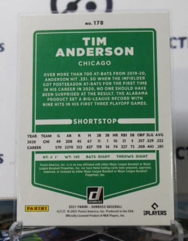 2021 PANINI DONRUSS TIM ANDERSON # 178 BLUE HOLO CHICAGO WHITE SOX BASEBALL