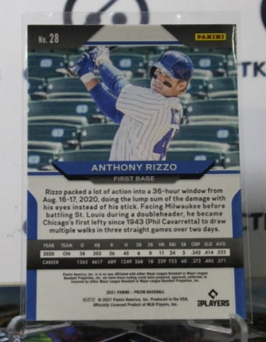 2021 PANINI PRIZM ANTHONY RIZZO # 28 CHICAGO CUBS BASEBALL