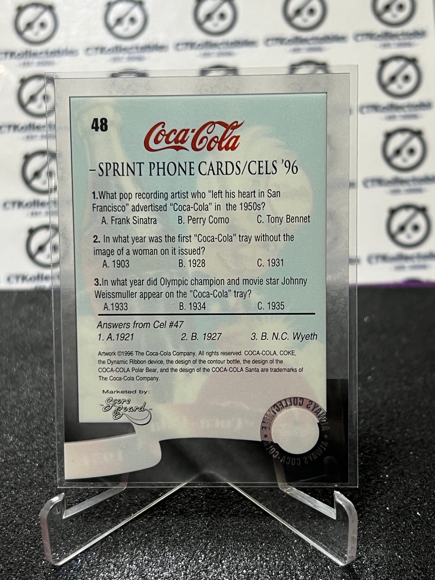 1996 COCA-COLA  SPRINT CELL CARD # 48 ALWAYS COLLECTABLE  COKE AD 1951