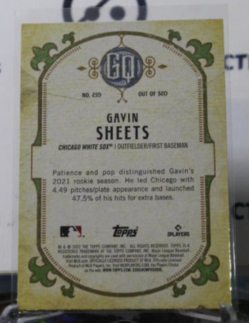 2022 TOPPS GYPSY QUEEN  GAVIN SHEETS # 259  ROOKIE CHICAGO WHITE SOX BASEBALL