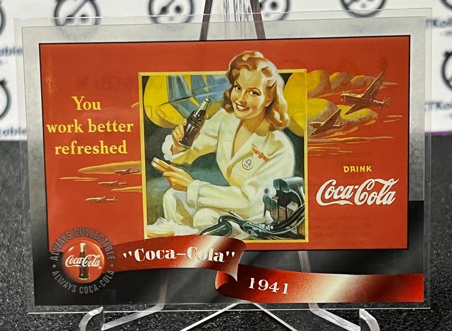 1996 COCA-COLA  SPRINT CELL CARD # 6 ALWAYS COLLECTABLE CALENDAR GIRL COKE AD 1941