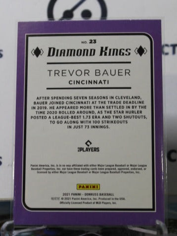 2021 PANINI DONRUSS DIAMOND KINGS TREVOR BAUER # 23 CINCINNATI REDS BASEBALL