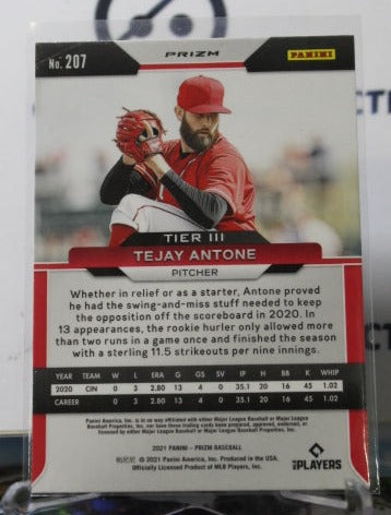 2021 PANINI PRIZM TEJAY ANTONE # 207 PURPLE PRIZM ROOKIE CINCINNATI REDS BASEBALL