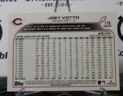 2022 TOPPS OPENING DAY JOEY VOTTO # 116  CINCINNATI REDS BASEBALL
