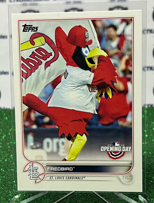 2022 TOPPS OPENING DAY FREDBIRD # M-20 MASCOT  ST. LOUIS CARDINALS  BASEBALL