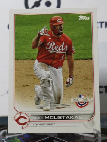 2022 TOPPS OPENING DAY MIKE MOUSTAKAS # 144 CINCINNATI REDS BASEBALL