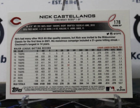 2022 TOPPS OPENING DAY NICK CASTELLANDS # 178 CINCINNATI REDS BASEBALL