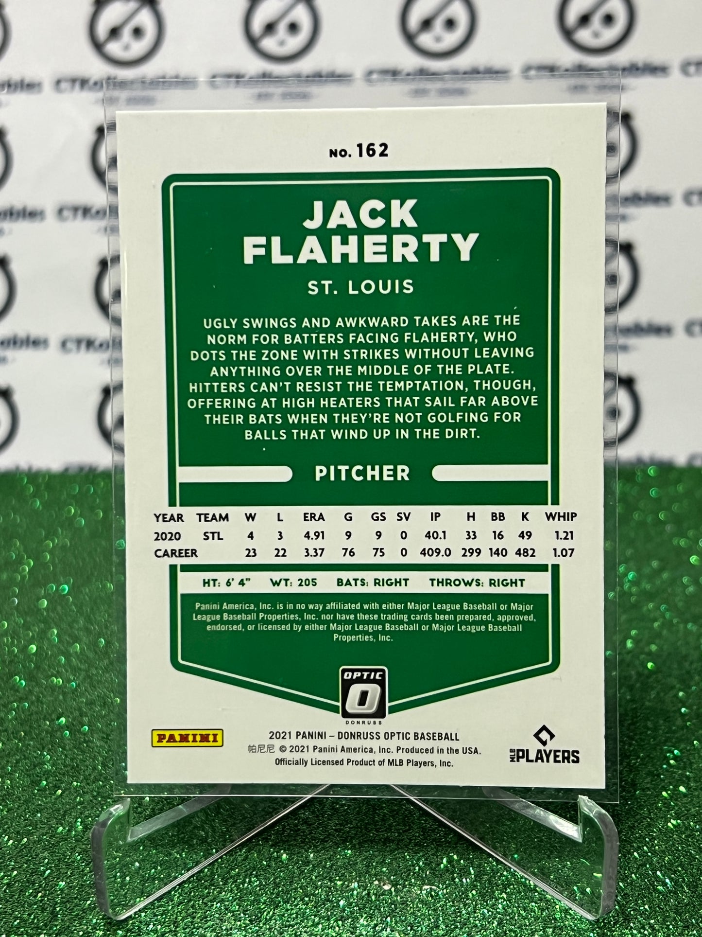 2021 PANINI OPTIC DONRUSS JACK FLAHERTY # 162 ST. LOUIS CARDINALS  BASEBALL