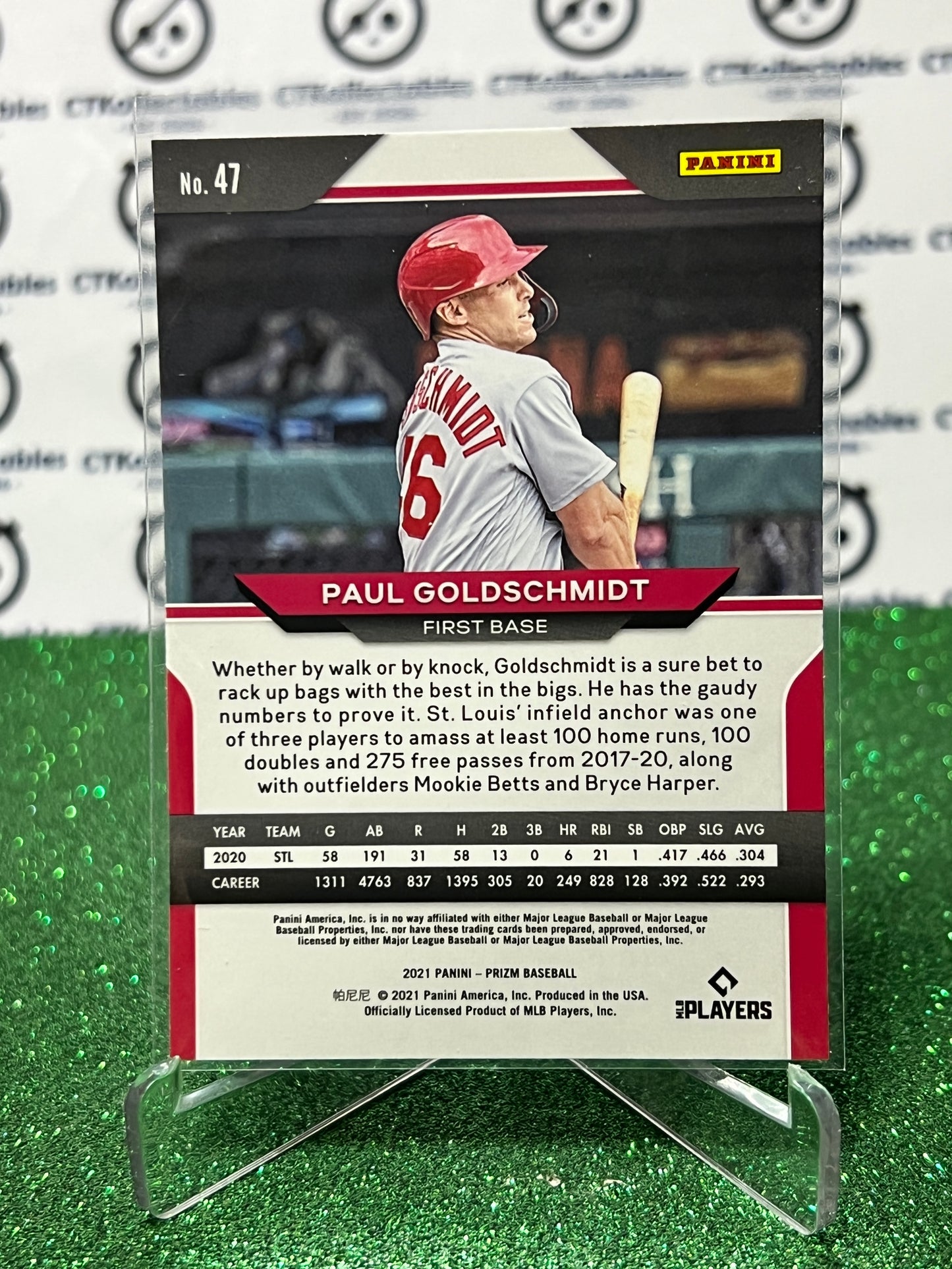 2021 PANINI PRIZM PAUL GOLDSCHMIDT # 47    ST. LOUIS CARDINALS  BASEBALL