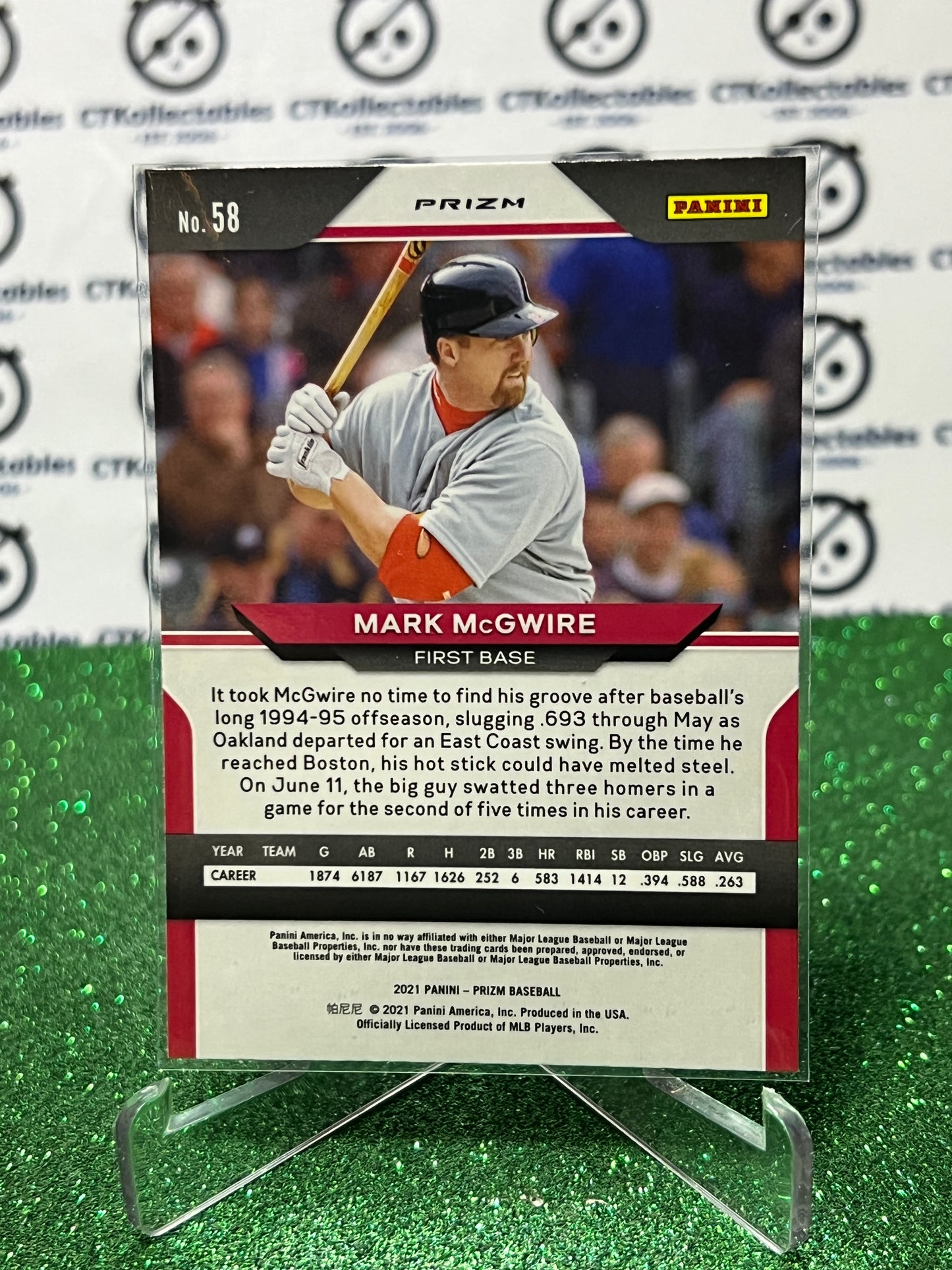 2021 PANINI PRIZM MARK McGWIRE # 58 PURPLE PRIZM  ST. LOUIS CARDINALS  BASEBALL