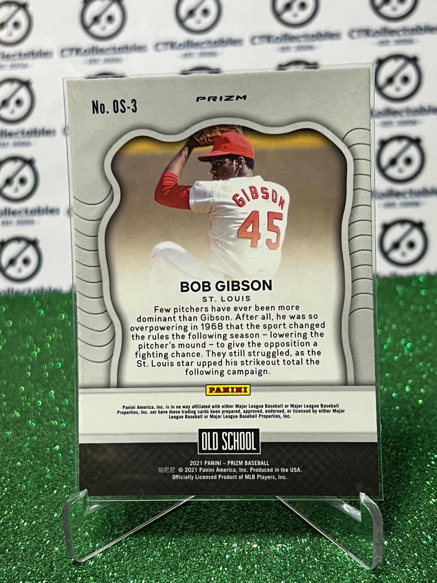 2021 PANINI PRIZM BOB GIBSON # OS-3  PRIZM  OLD SCHOOL  ST. LOUIS CARDINALS  BASEBALL