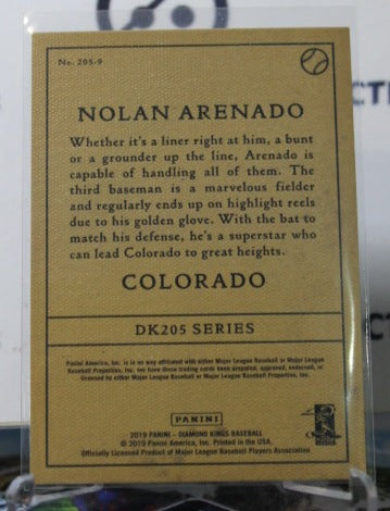 2019 PANINI DIAMOND KINGS NOLAN ARENADO # 205-9 COLORADO ROCKIES  BASEBALL