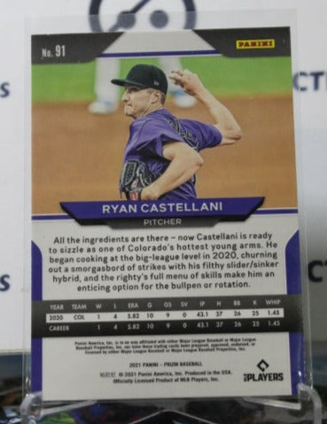 2021 PANINI PRIZM RYAN CASTELLANI # 91 ROOKIE COLORADO ROCKIES  BASEBALL