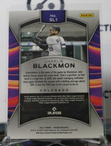 2021 PANINI PRIZM CHARLIE BLACKMON # SL1. SLUGGERS COLORADO ROCKIES  BASEBALL