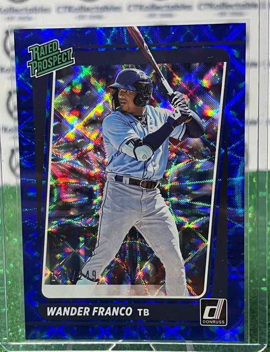 2022 PANINI DONRUSS  WANDER FRANCO # RP1 RATED ROOKIE BLUE TAMPA BAY RAYS BASEBALL