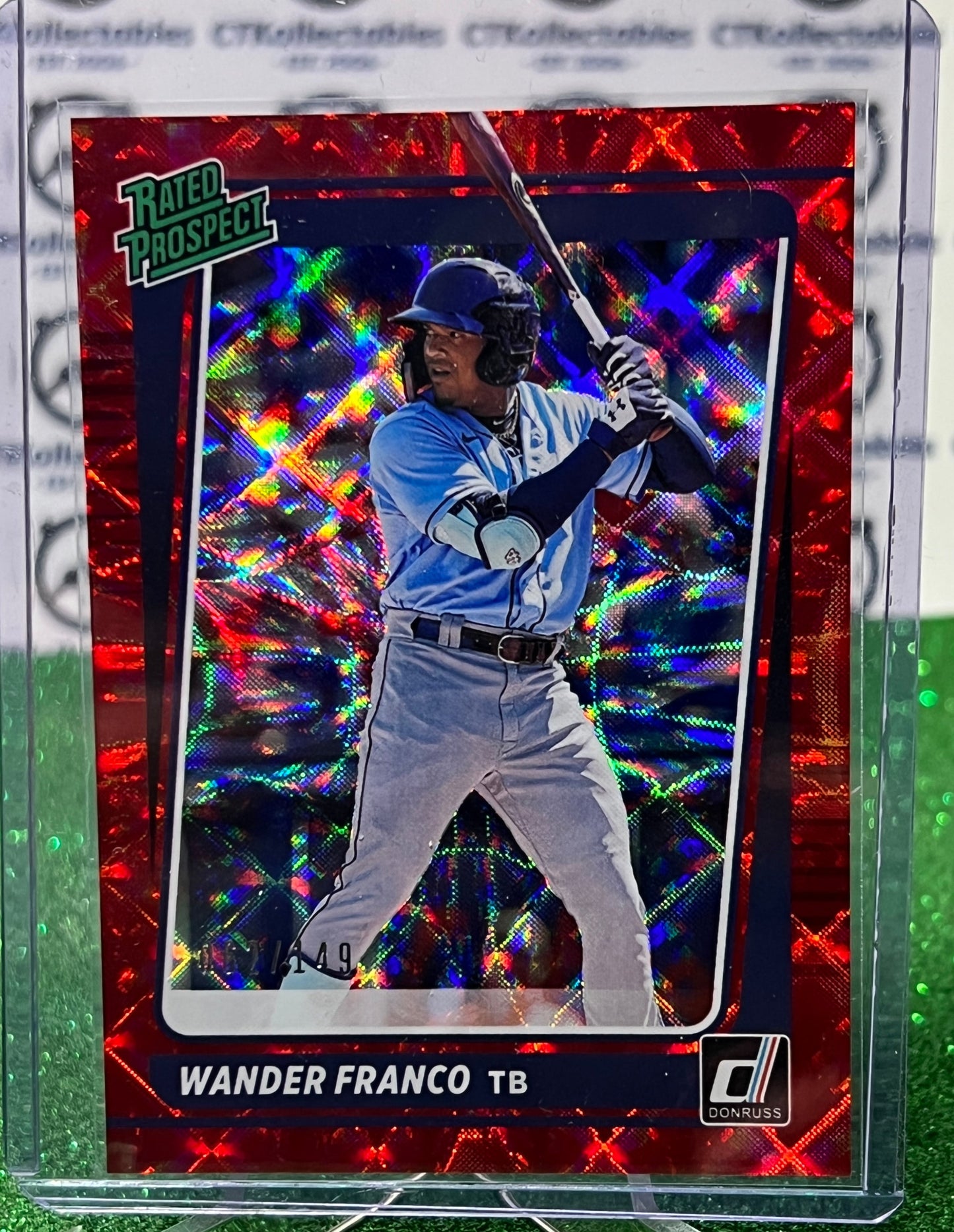 2022 PANINI DONRUSS  WANDER FRANCO # RP1 RATED ROOKIE RED TAMPA BAY RAYS BASEBALL