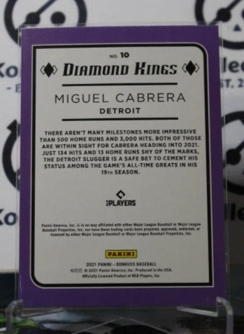 2021 PANINI DONRUSS DIAMOND KINGS MIGUEL CABRERA # 10 DETROIT TIGERS  BASEBALL