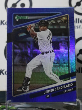 2021 PANINI DONRUSS JEIMER CANDELARIO # 92 BLUE DETROIT TIGERS  BASEBALL