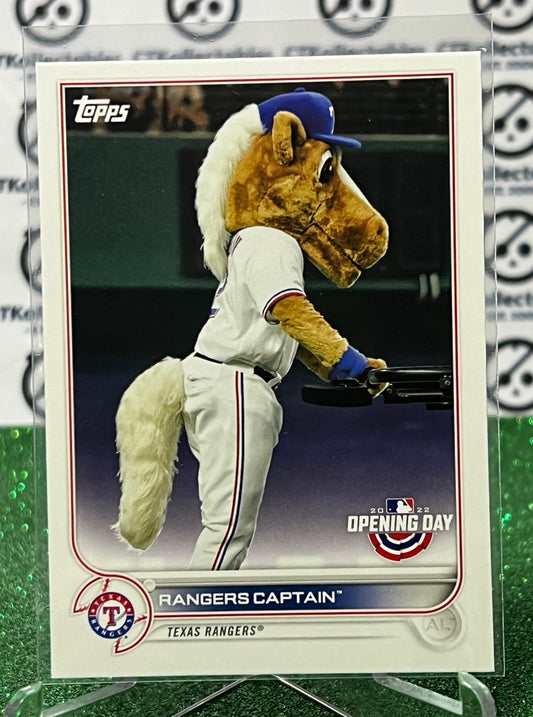 2022 TOPPS OPENING DAY RANGERS CAPTAIN # M-22 MASCOT TEXAS RANGERS BASEBALL CARD