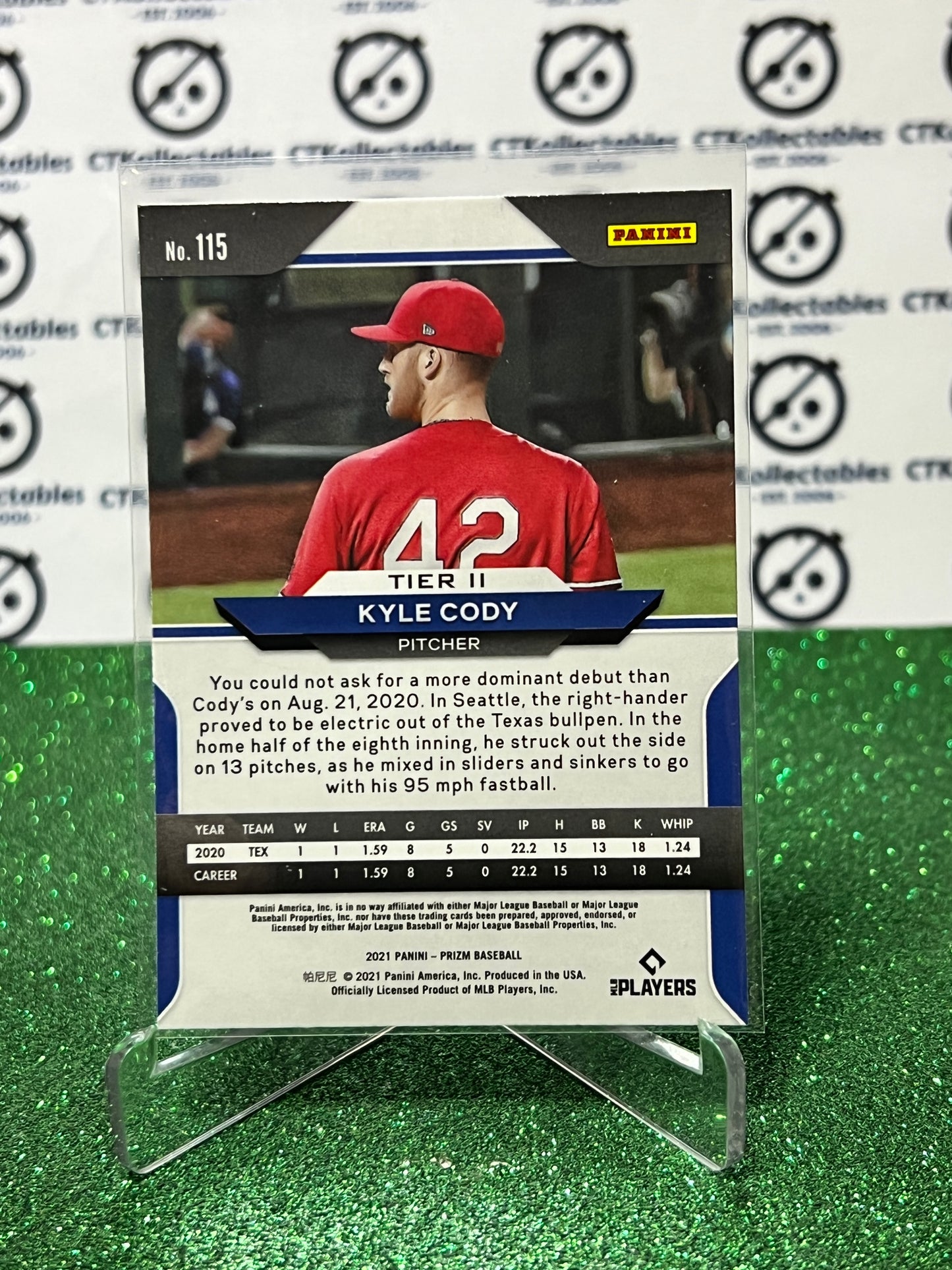 2021 PANINI PRIZM KYLE CODY # 115 ROOKIE  TEXAS RANGERS BASEBALL CARD