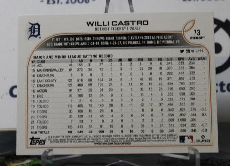 2022 TOPPS OPENING DAY WILLI CASTRO # 73 DETROIT TIGERS  BASEBALL