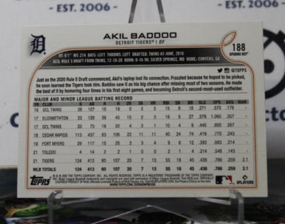 2022 TOPPS OPENING DAY AKIL BADDOO # 93 DETROIT TIGERS  BASEBALL
