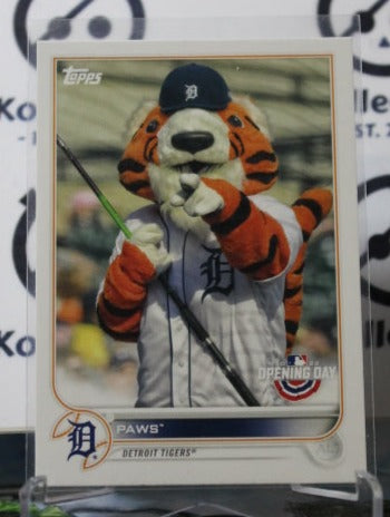 2022 TOPPS OPENING DAY PAWS # M-8 MASCOT DETROIT TIGERS  BASEBALL