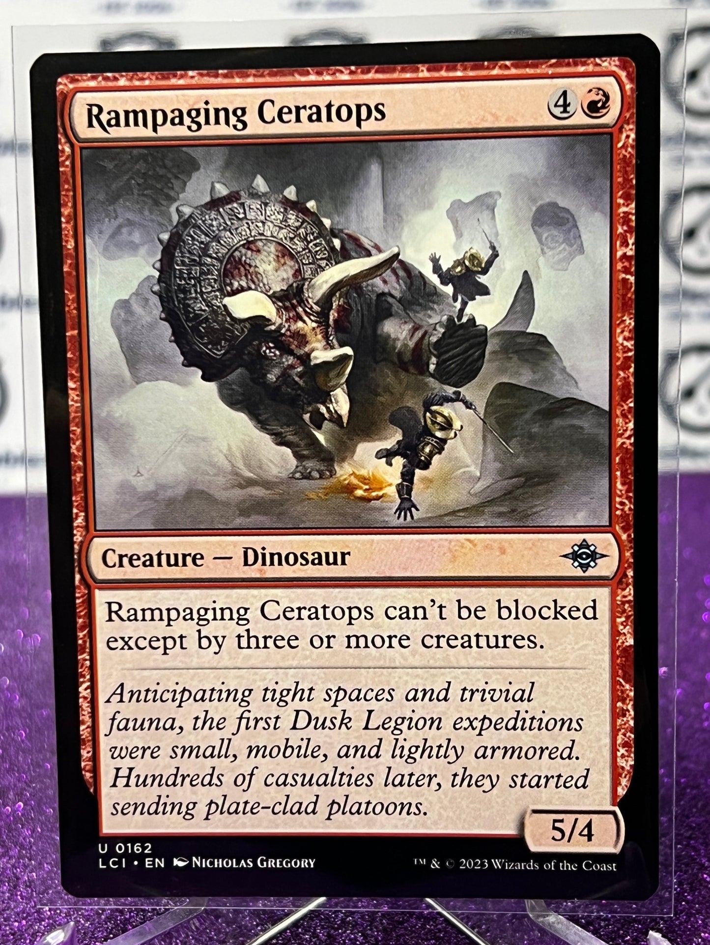 2023 MAGIC THE GATHERING THE LOST CAVERNS OF IXALAN - RAMPAGING CERATOPS- CREATURE - DINOSAUR CARD