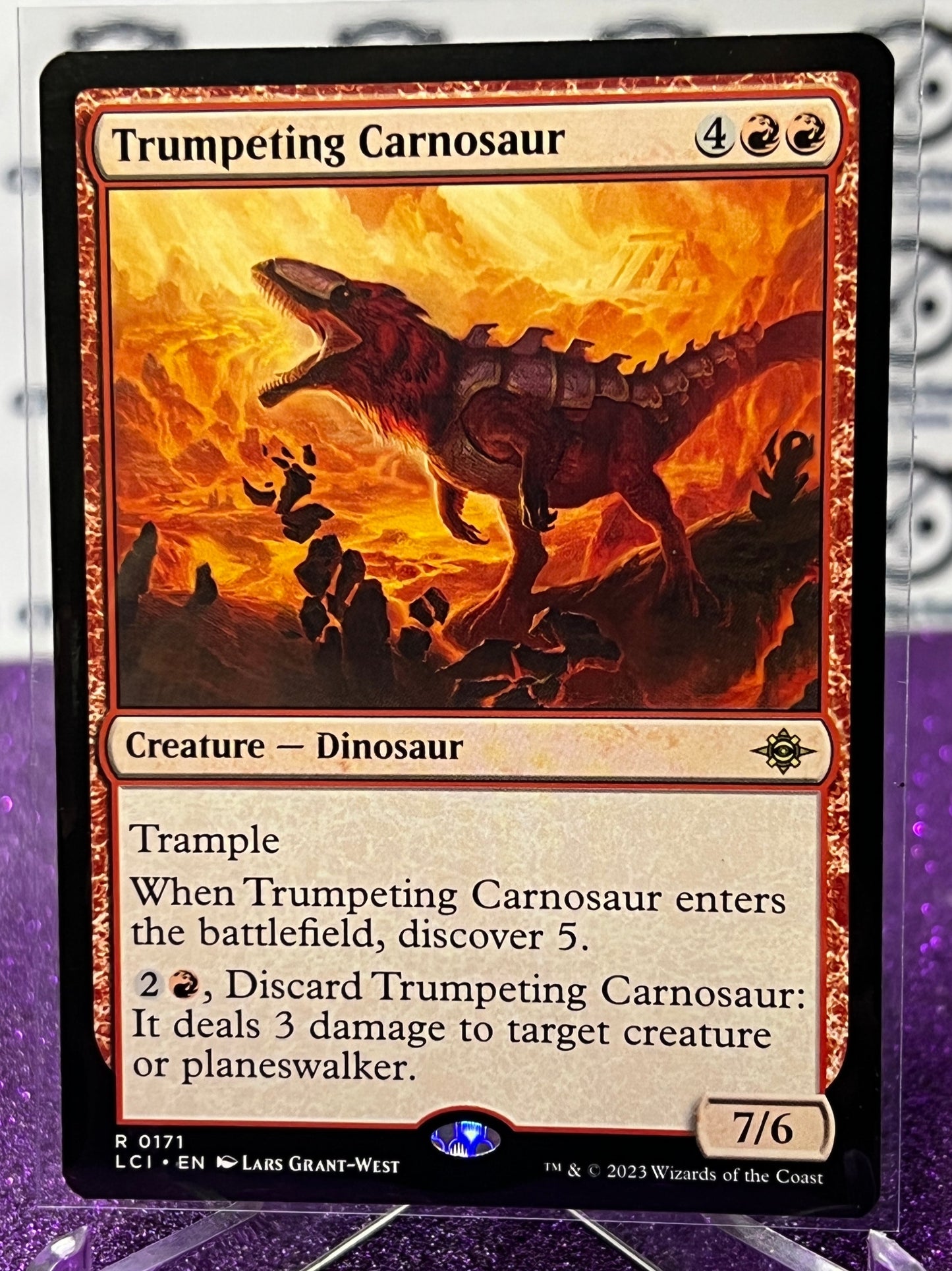 2023 MAGIC THE GATHERING THE LOST CAVERNS OF IXALAN - TRUMPETING CARNOSAUR - CREATURE - DINOSAUR CARD