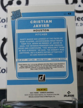 2021 PANINI DONRUSS CRISTIAN JAVIER # 42 RATED ROOKIE HOUSTON ASTROS BASEBALL